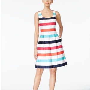 Nine West Striped fit and flare dress